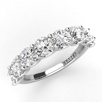 U Style Diamond Wedding Band 8 Diamonds 2.00ct